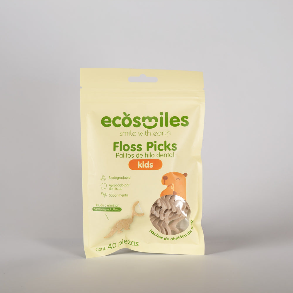 Floss Picks Kids - 02 empaque ecosmiles floss kids