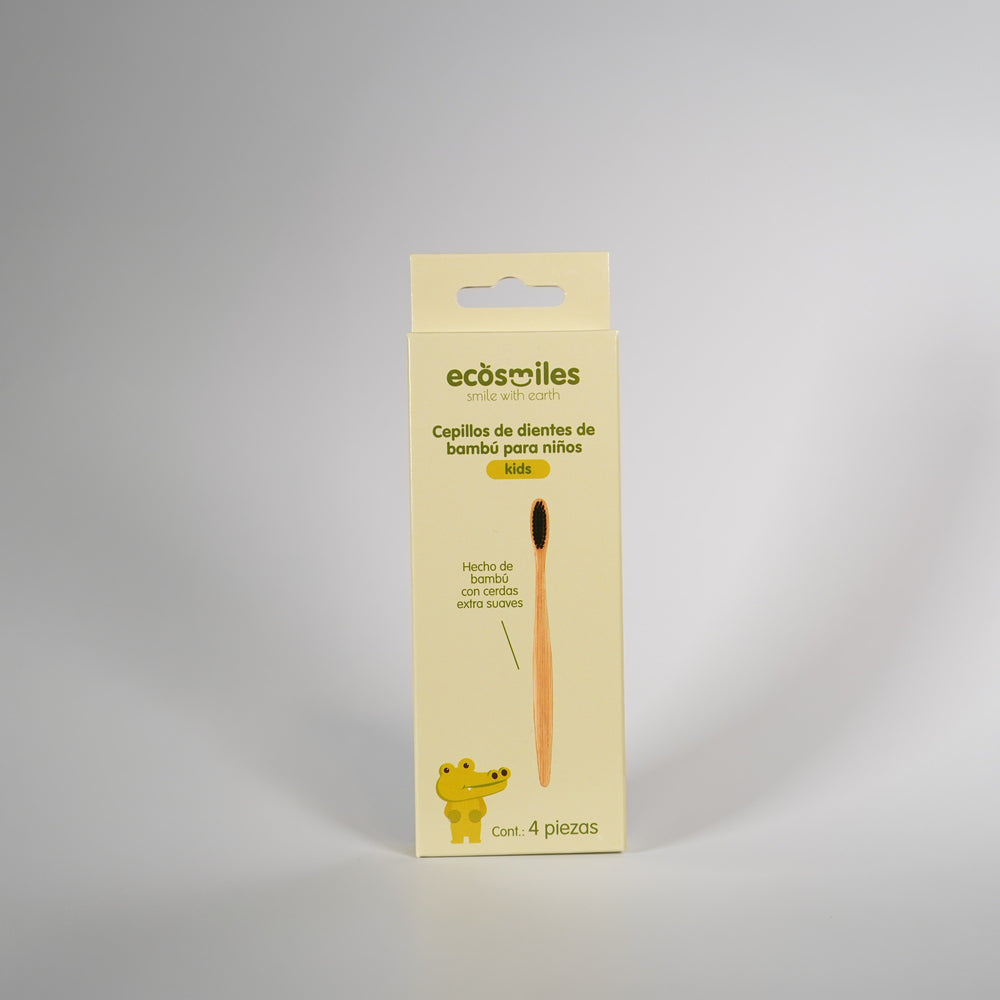 Cepillo de dientes de bambú – niños - 05 producto lateral ecosmiles cepillo kids