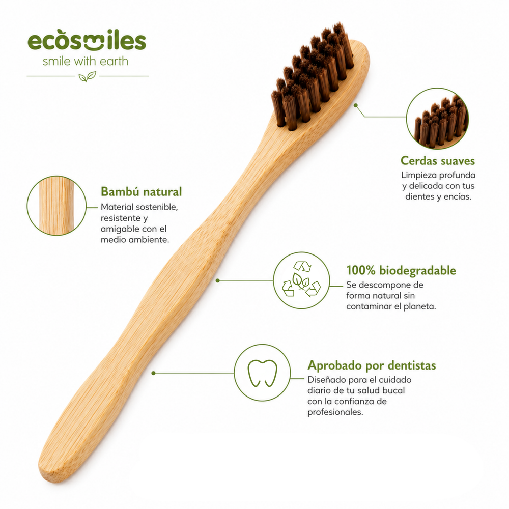 Cepillo de Dientes de Bambú – Adulto